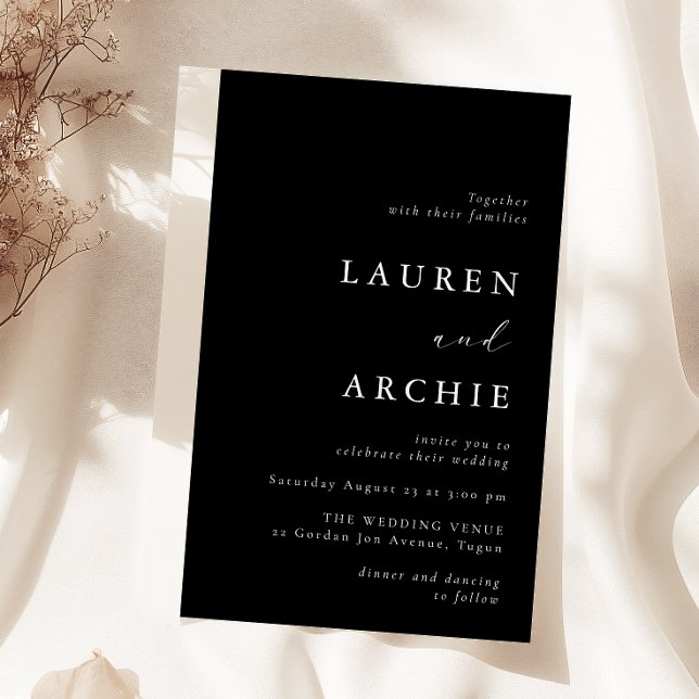 Modern Black & White Minimal Wedding Invitation (Creator Uploaded)