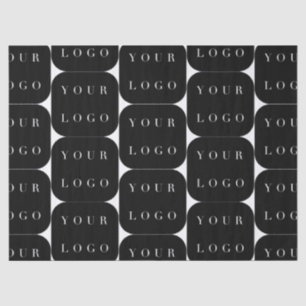 Modern Black White Minimalist Logo Company Tissue Paper