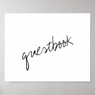 Modern Black & White Minimalist Script Wedding Poster