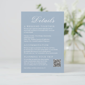 Modern Black & White Minimalist Wedding Details Enclosure Card