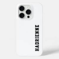 Modern Black White Monogram Name
