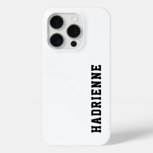 Modern Black White Monogram Name iPhone 15 Pro Case