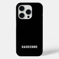 Modern Black White Monogram Name