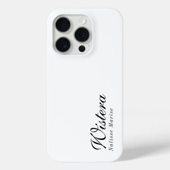 Modern Black White Monogram Name Case-Mate iPhone Case (Back)
