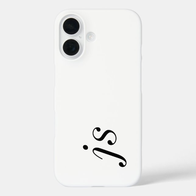 Modern Black White Monogram Name Case-Mate iPhone Case (Back)