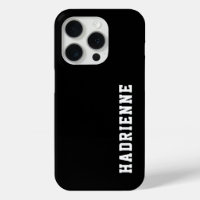 Modern Black White Monogram Name