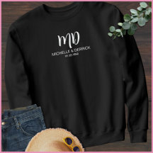 Modern Black & White Monogram Name Husband