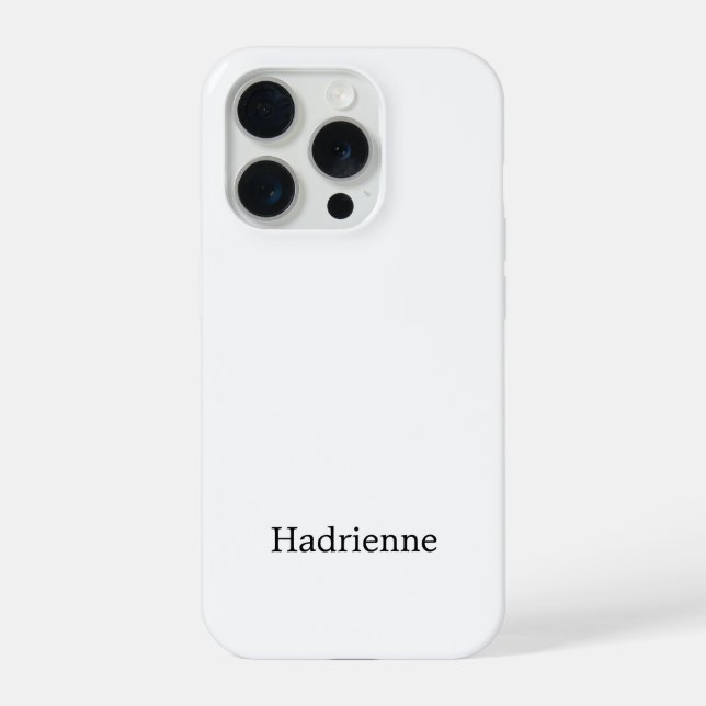 Modern Black White Monogram Name iPhone Case (Back)