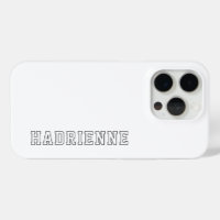 Modern Black White Monogram Outline Name