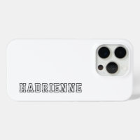 Modern Black White Monogram Outline Name