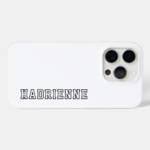 Modern Black White Monogram Outline Name iPhone 15 Pro Case