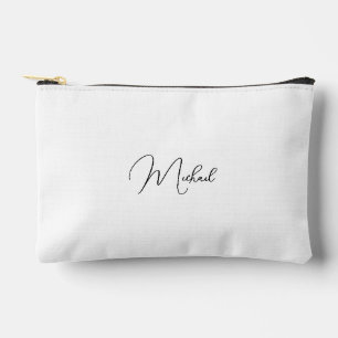 Modern Black White Monogram Travel Cosmetic Golf Accessory Pouch