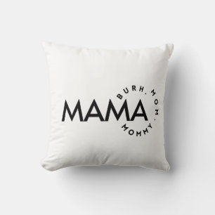 Modern Black & White Mum Mummy Bruh Cushion
