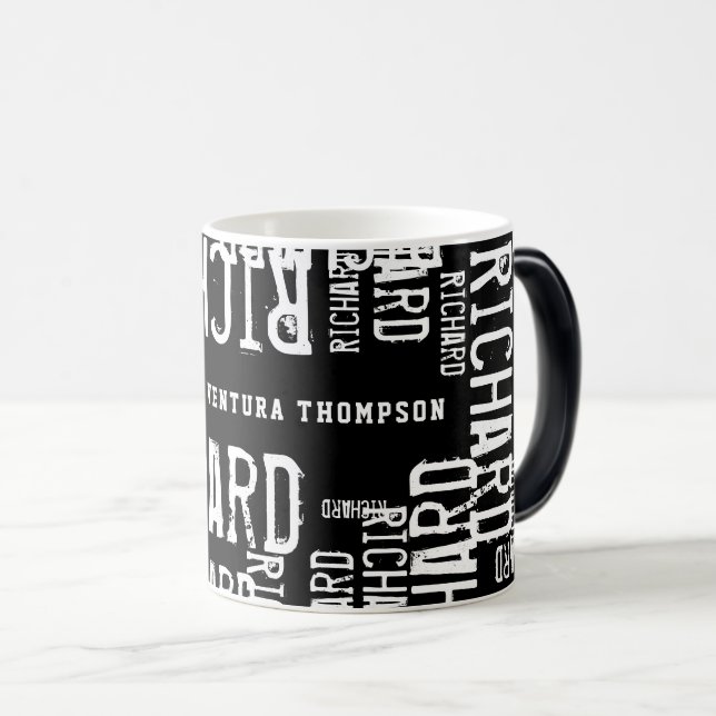 Modern Black White Name Mug (Front Right)