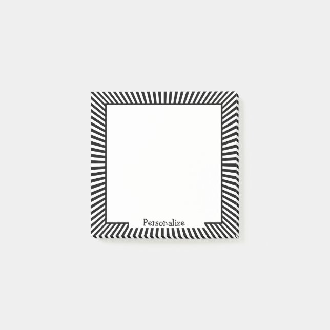 Modern Black White Optical Illusion Stripe Design Post-it Notes (Front)