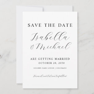 Modern Black & White Overlay Photo Wedding  Save The Date