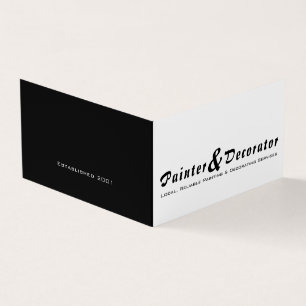 Modern Black & White Painter & Decorator Photo Business Card