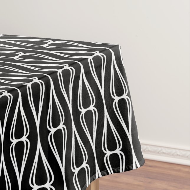 Modern Black White Pattern  Tablecloth (In Situ)