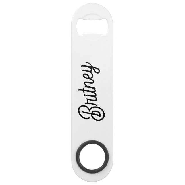 Modern Black White Personalised Monogram and Name  (Front)