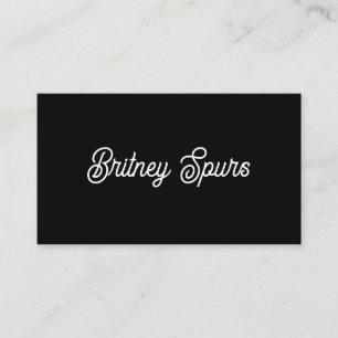 Modern Black White Personalised Monogram and Name  Business Card