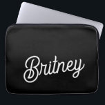 Modern Black White Personalised Monogram and Name  Laptop Sleeve<br><div class="desc">The Modern Black White Personalised Monogram and Name Laptop Sleeve would be a stylish and protective accessory for your laptop. The sleek black and white design, combined with personalised details, adds a touch of sophistication while safeguarding your device. It’s ideal for both professional and personal use, providing a blend of...</div>