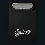 Modern Black White Personalised Monogram and Name  Mini Clipboard<br><div class="desc">The Modern Black White Personalised Monogram and Name Mini Clipboard would be a stylish and practical tool for organising notes and documents on the go. The black and white design, combined with personalised details, adds a touch of elegance while keeping your materials neatly in place. If you have specific design...</div>