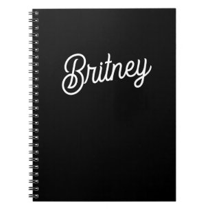 Modern Black White Personalised Monogram and Name Notebook