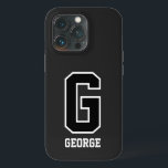 Modern Black White Personalised Monogram For Him iPhone 13 Pro Case<br><div class="desc">Protect his phone in style with this sleek monogram design. Fully customisable—update initials,  colours,  and background to match his personality. A practical and stylish gift he’ll use every day. Personalise today and make it uniquely his!</div>