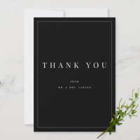Modern Black & White Personalised Thank you Card