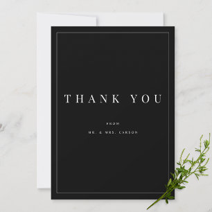 Modern Black & White Personalised Thank you Card
