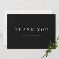 Modern Black & White Personalised Thank you Card