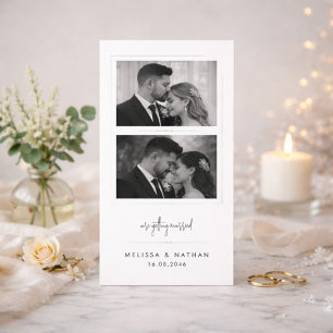 Modern Black & White Photo Bookmark Save the Date