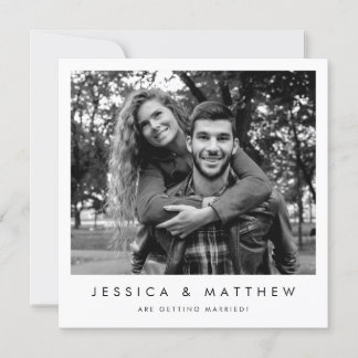 Modern Black & White Photo Frame Save the Date