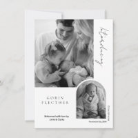 Modern Black & White Photo Inset Birth