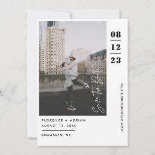 Modern Black & White Photo Save The Date