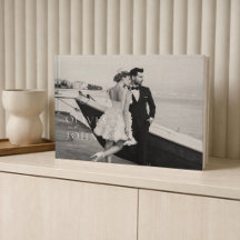 Modern Black & White Photo Wedding Guest Book