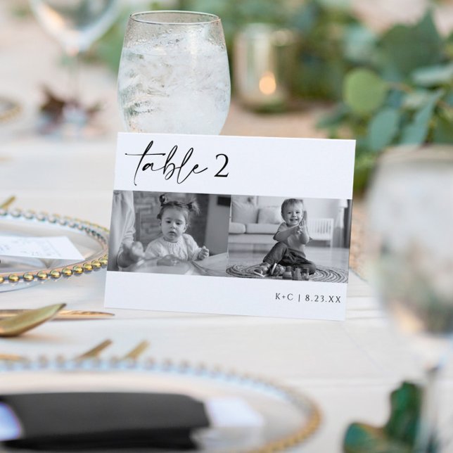 Modern Black & White Photo Wedding Table Numbers (Creator Uploaded)