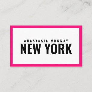 Modern Black White Pink Minimalist Luxury Boutique Business Card