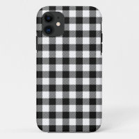 Modern Black & White Plaid Christmas Pattern