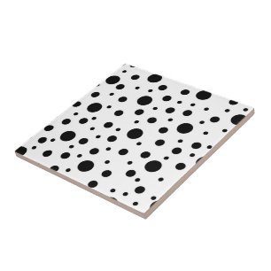 Modern Black White Polka Dot Tile