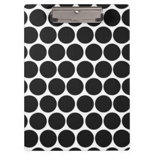 MODERN BLACK, WHITE POLKA DOTS CLIPBOARD