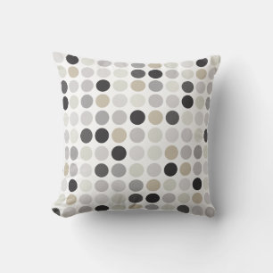 Modern black white polka dots pattern monogram cushion