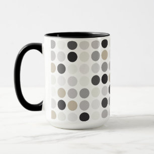 Modern black white polka dots pattern monogram mug