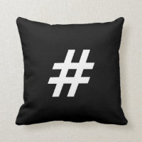 Modern Black & White # Pound sign (hashtag) Button