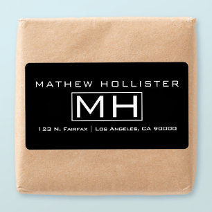 Modern Black & White Professional Monogrammed