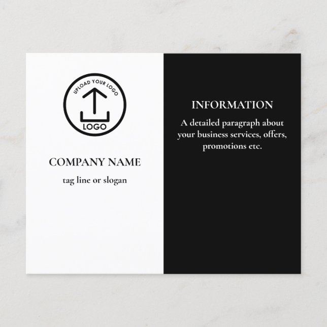 Modern Black White Promotional Business Logo Flyer (Front)