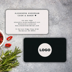 Modern Black White QR Code Logo Professional Business Card