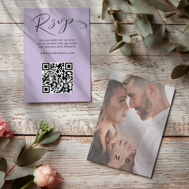 Modern Black & White QR Code RSVP Wedding (Creator Uploaded)