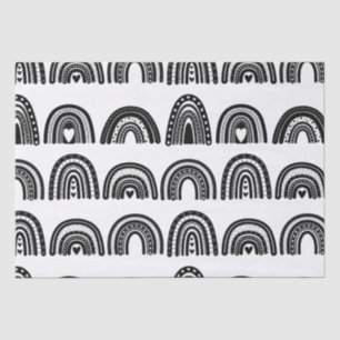 Modern Black White Rainbow SmallBusiness Packaging Tissue Paper
