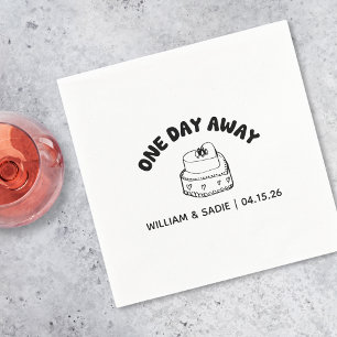 Modern Black & White Retro Cake Rehearsal Dinner Napkin